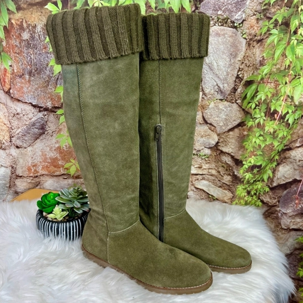 CORSO COMO Knee High Olive Suede OTK Boots, 10M Over The Knee High - Picture 3 of 7